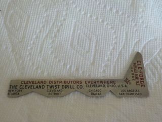 Vintage Cleveland Twist Drill Co.  Advertising Pocket Ruler Machinist Tool 3