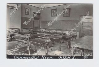Rppc Real Photo Postcard Commercial Room Great Bend High School Ks