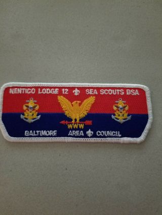 Rare Oa Nentico Lodge 12 Sea Scout Flap Limited Issue Broad Creek Bsa.  1st Time