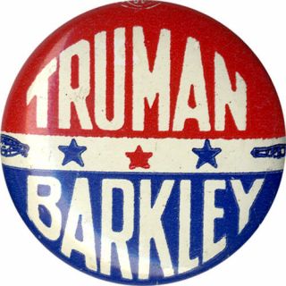 Classic 1948 Harry Truman Alben Barkley Campaign Logo Button (5619)
