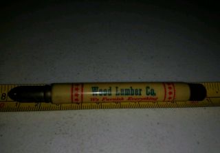 Vintage Wood Lumber Co Elwood Indiana Advertising Bullet Pencil