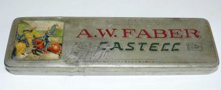 Vintage German A.  W.  Faber Castell Pensil Tin Box