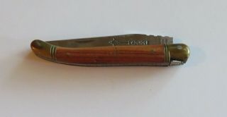 Vintage Laguiole G.  David 440 Folding Knife Wood Handle France - Estate Find