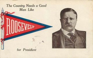 The Country Needs Good Man Like Theodore Roosevelt For President Postcard 1910s