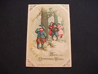 1913 John Winsch Best Christmas Wishes Postcard