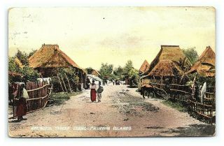 Vintage Postcard Provincial Street Scene Philippine Islands 1908 Stamp F17
