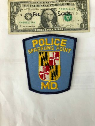 Rarer Sparrows Point Maryland Police Patch Un - Sewn In Great Shape