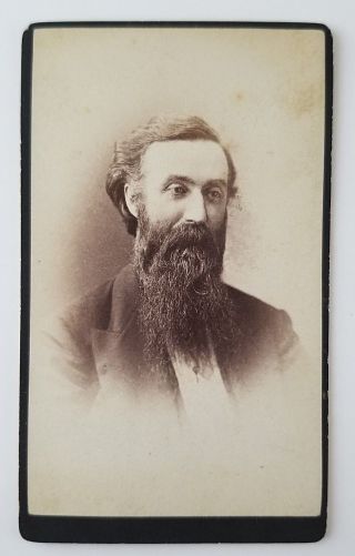 Cdv Photograph Portrait Of A Man With Long Beard Gentile Chicago Illinois