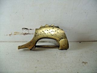 Vintage Brass Fish Shape Jewelry Box Lock