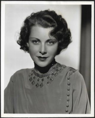 Vintage 1930s Frances Dee Elegant Beauty Art Deco Glamour Portrait Photograph Nr