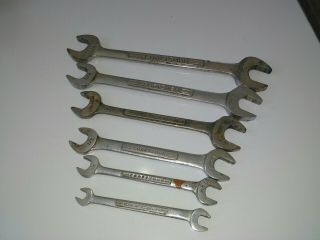 Vtg Craftsman Tools =v= - V - 6 - Pc Open Wrenches 1/4 " To 7/8 " Forged In U.  S.  A.