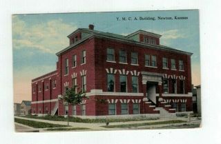 Ks Newton Kansas Antique 1915 Post Card Y.  M.  C.  A.  Building