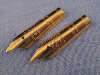 Antique Dip Pen Nib Nibs Plume Pluma X2 Perry 18ct Gold Rolled No24 Calligraphy