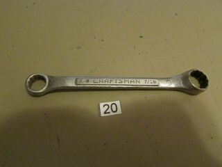Vintage Craftsman 3/8 " X 7/16 " Stubby Short Double Box End Wrench Usa Made Tool