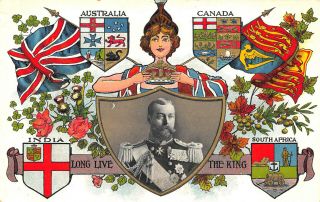 Long Live The King Australia Canada India And South Africa Postcard