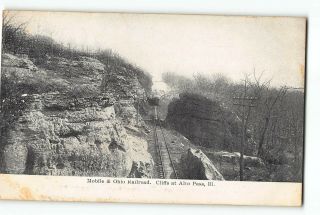 Alto Pass Illinois Il Postcard 1907 - 1915 Mobile & Ohio Railroad Cliffs