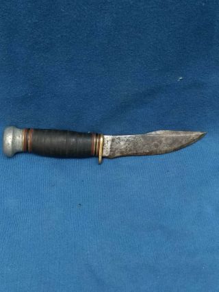Antique Vintage Marbles Gladstone Mich U.  S.  A.  Fixed Blade Hunting Knife Tool