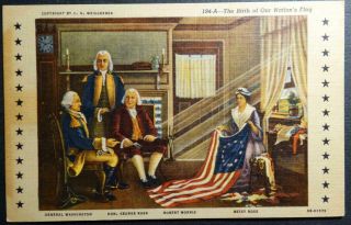 Postcard Betsy Ross House The Birth Of Our Nation 
