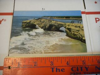 California Postcard Natural Bridges State Park Santa Cruz Beach Shore Coast Wave