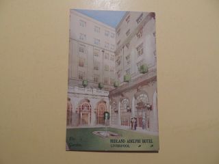 Midland Adelphi Hotel Liverpool England Vintage Postcard The Garden