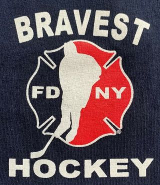 Fdny Fire Department York Bravest Hockey Team T - Shirt Sz Xl