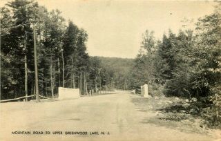 Jersey Photo Postcard: Mountain Road To Upper Greenwood Lake,  Nj