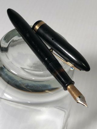 Vintage Sheaffer Lifetime White Dot Black Fountain Pen Lever Fill