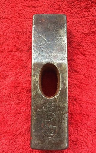 Vintage 1 & 1/2 Kg.  Blacksmiths Cross Pein Hammer Head Made In Czechoslovakia