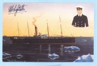 Modern Rppc White Star Line Titanic Signed Postcard