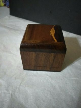 Hand Crafted Inlaid Wood Postage Stamp Roll Holder,  Dispenser 2 