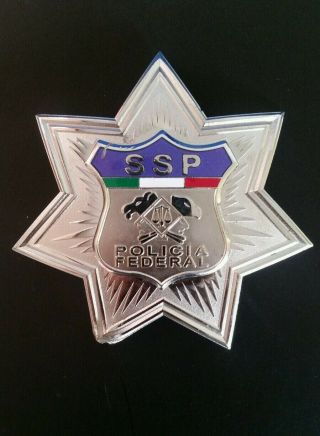 Obsolete Secretaria De Seguridad Publica Mexico Federal Police Badge