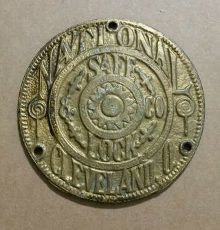 National Safe & Lock Co.  Cleveland,  O. ,  Cast Iron Emblem/medalion,  1890 