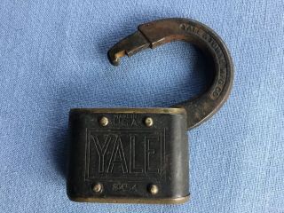 Yale & Towne Padlock Brass 8454 Vintage Old Rectangle Lock (no Key)