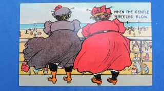 Risque Comic Postcard 1908 Hat Pin Bbw Large Lady Milliner Stockings Theme