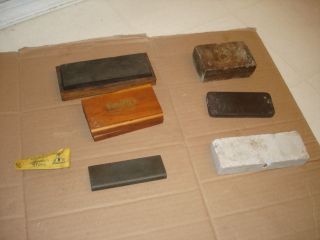 7 - Vintage Sharpening Stones From 2 - 5/8 " To 6 " Long (1 Antique 4 " X 2 - 5/8) As - Is