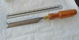 Vintage Boxwood 1 1/4 " Bevel Edged Paring Chisel By W Marples Old Tool