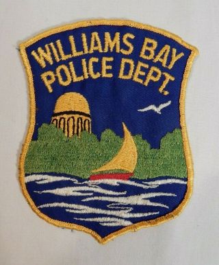 Vintage Old Issue Williams Bay Wisconsin Police Department Gauze Backed