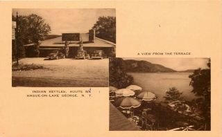 York Photo Postcard: Indian Kettles Rt.  9 Hague On Lake George,  Ny