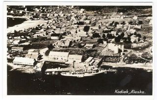 Kodiak Alaska Aerial View Rppc 1930 