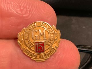 Gm Allison Division 15 Year 10k Gold Service Award Pin.  From 9 - 19 - 51.