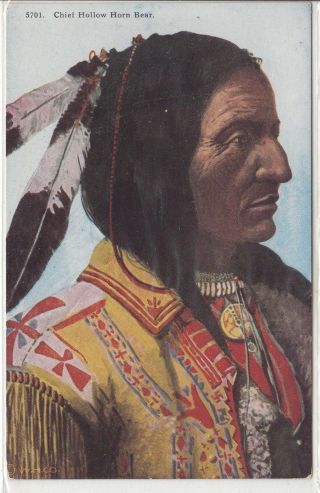 Illustrated Pc - Chief Hollow Horn Bear - Early 1900s