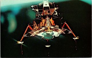 Postcard Lunar Module Eagle Moon Touchdown Nasa John F Kennedy Space Center E - 45
