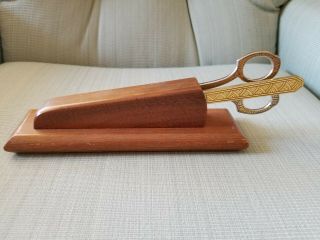 Vintage Desk Set Scissors & Letter Opener With Wood Case