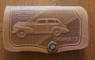 Vintage Chevrolet Leather Key Holder Earl Johnson Chevrolet Peoria Ill Illinois