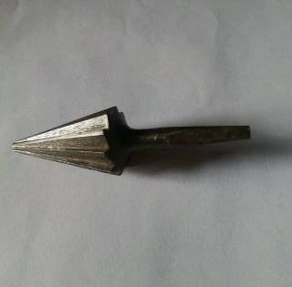 Antique Large Tapered Wood Drill Bit Umbrella Cone Shape,  Usa,  5 " X1 1/2 "