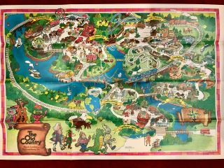 Busch Gardens Williamsburg The Old Country 1978 Poster Map Souvenir Vintage Fs