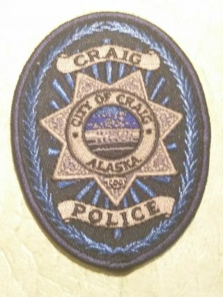 Alaska State Craig Police Subdued Cloth Patch - Old Vintage & Obsolete 2