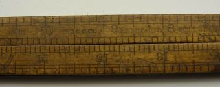 ANTIQUE 24” inch FOLDING RULER BRASS & WOOD No.  51 C - S Co.  PINE MEADOW CONN.  USA 2