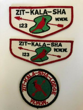 Zit - Kala - Sha Lodge 123 Oa Patches Order Of The Arrow Boy Scouts