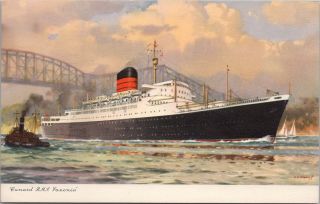 Cunard Rms Saxonia Ship Postcard E33